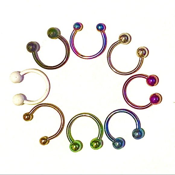 Horseshoe Ring Hoop 16g 11mm 7/16" Lip Nose Ear - Picture 2 of 6